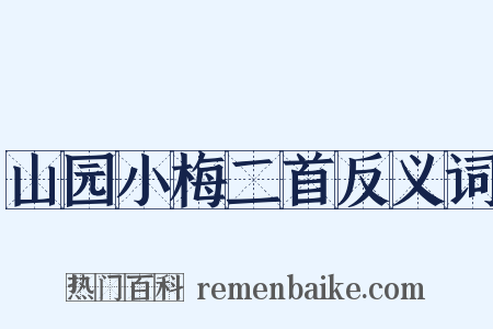 山园小梅二首反义词是什么意思的图片